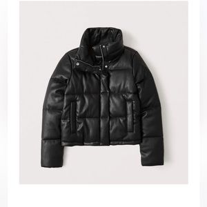 Abercrombie & Fitch Mini Faux Leather Puffer Jacket